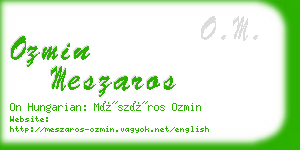 ozmin meszaros business card